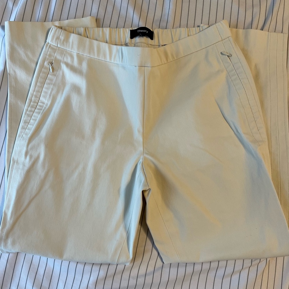 Theory Basic Pull-On Approach Twill Pants, Cream - image 2